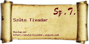 Szüts Tivadar névjegykártya